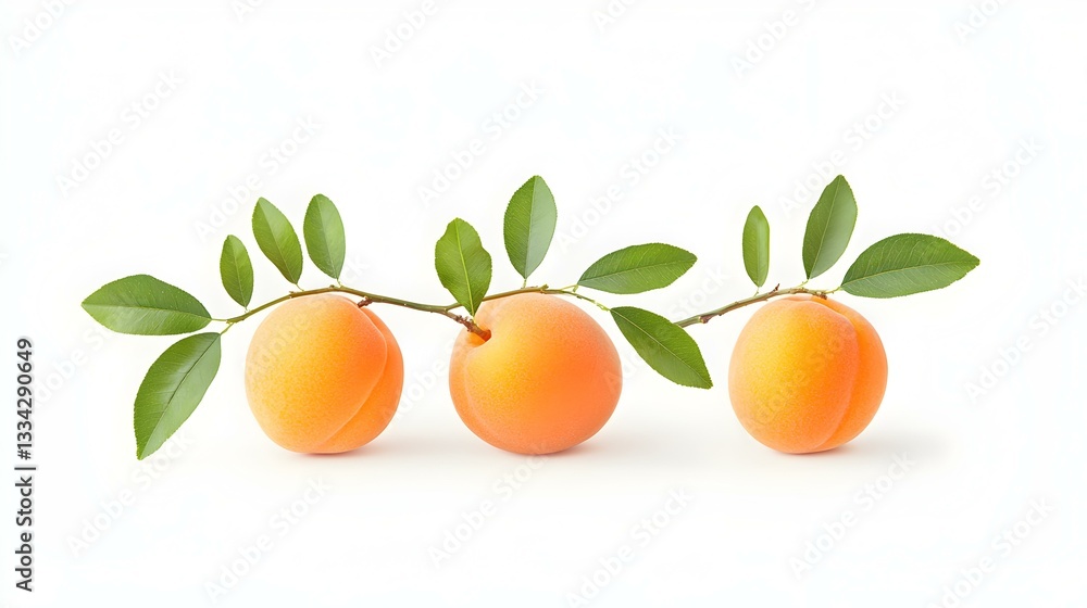 Fresh Oranges with Green Leaves Isolated on White Background Fresh Oranges with Green Leaves Isolated on White Background