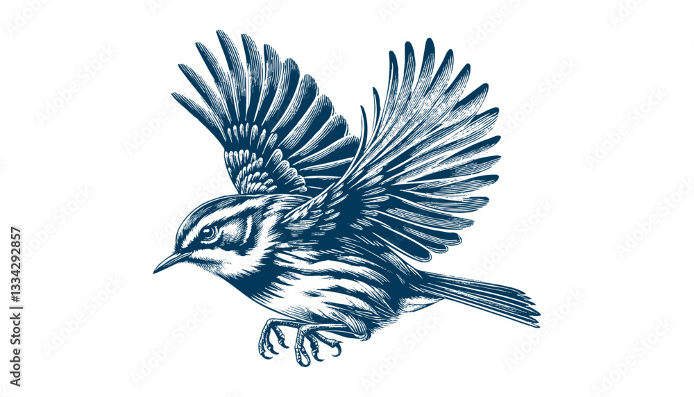 Fototapeta premium warbler bird vector