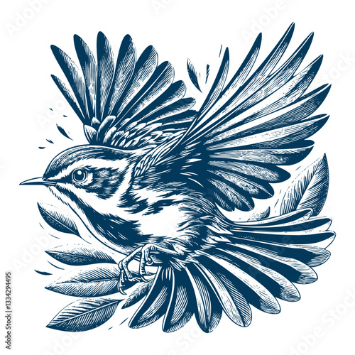 warbler bird vector