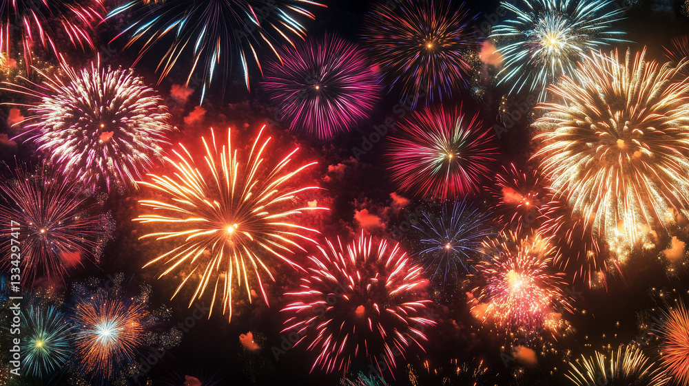 Fireworks illuminate the night. 4th of july concept image. Fireworks illuminate the night. 4th of july concept image.