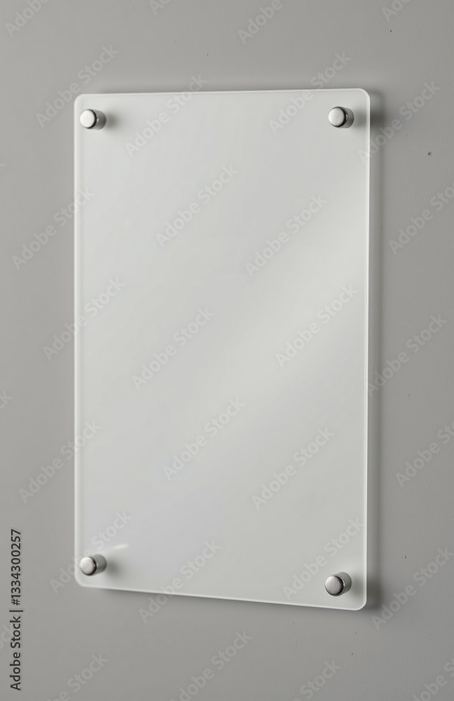 Wall-mounted sign featuring a frosted acrylic panel Wall-mounted sign featuring a frosted acrylic panel