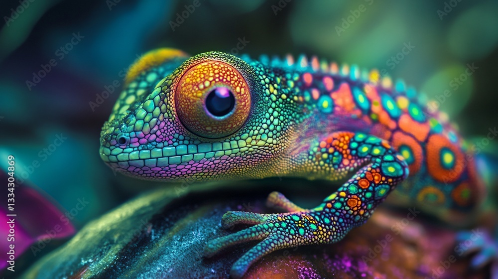 Fototapeta premium Vibrant Psychedelic Calamar Abstract Background in AR 16:9 Aspect Ratio Version 6.1