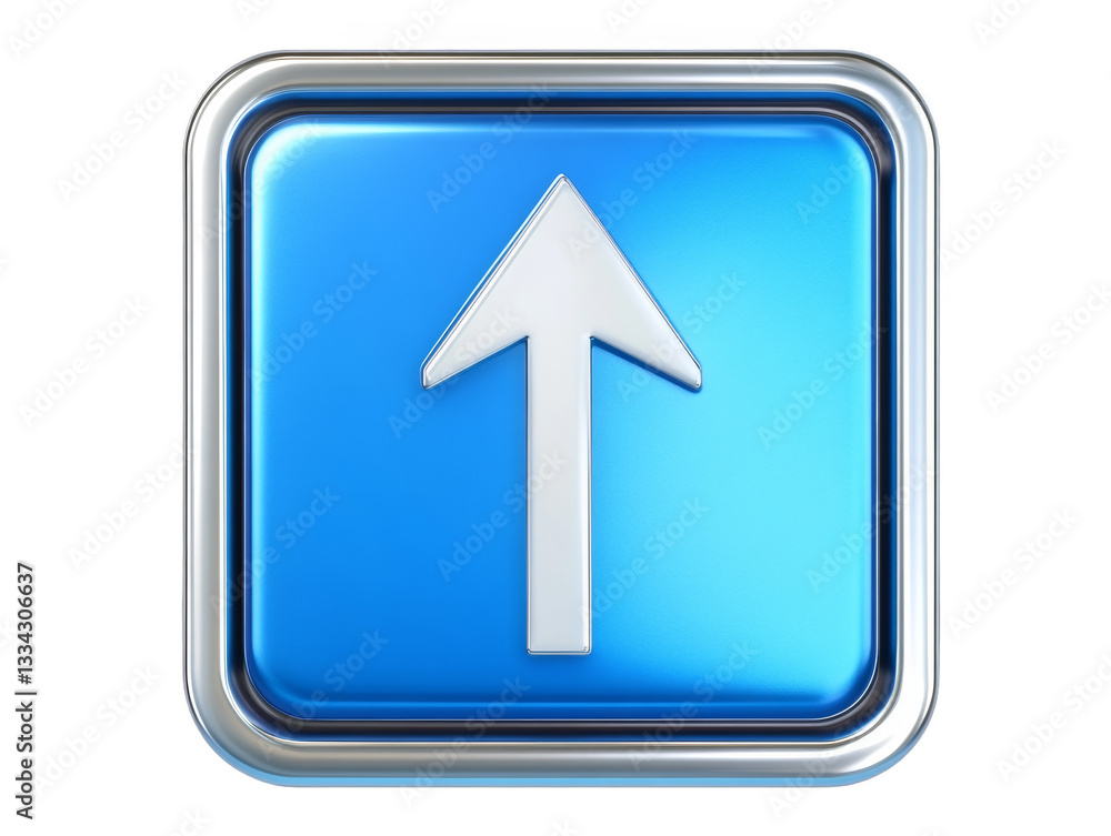 Blue Metallic Up Arrow Icon for Navigation Blue Metallic Up Arrow Icon for Navigation