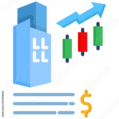 Ipo icon in Flat Color Style. Simple Vector Design. Simple Vector Flat Icon