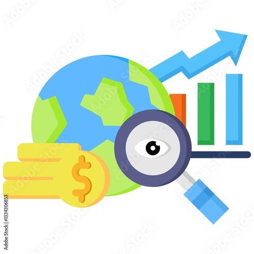 Futures Market icon in Flat Color Style. Simple Vector Design. Simple Vector Flat Icon