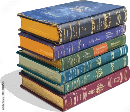 stack of old books