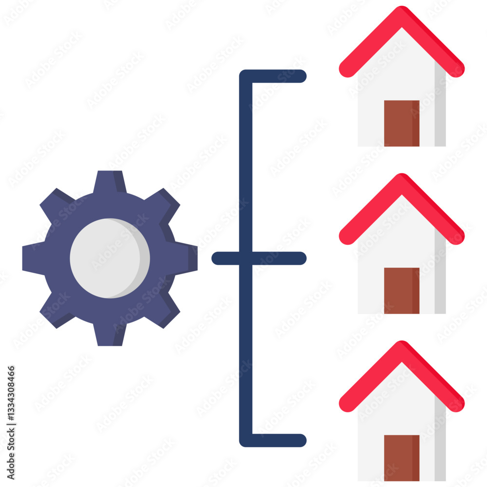 Property Management icon in Flat Color Style. Simple Vector Design. Simple Vector Flat Icon Property Management icon in Flat Color Style. Simple Vector Design. Simple Vector Flat Icon