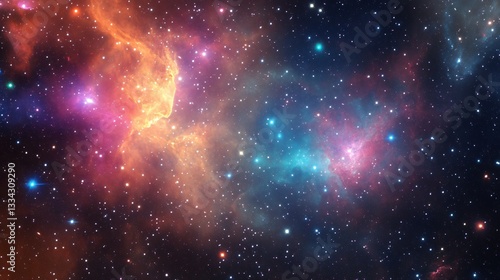 Vibrant Abstract Colorful Star, Nebula, and Galaxy Background