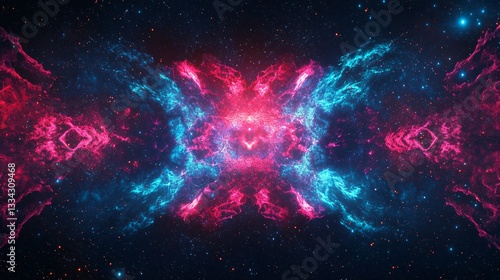 Neon Fantasy Portal in Outer Space - Abstract Elements