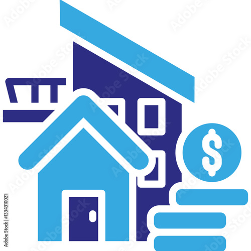 Home Value icon in Glyph Dual Color Style. Simple Vector Design. Simple Vector Glyph Icon