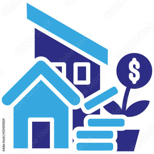 Property Investment icon in Glyph Dual Color Style. Simple Vector Design. Simple Vector Glyph Icon