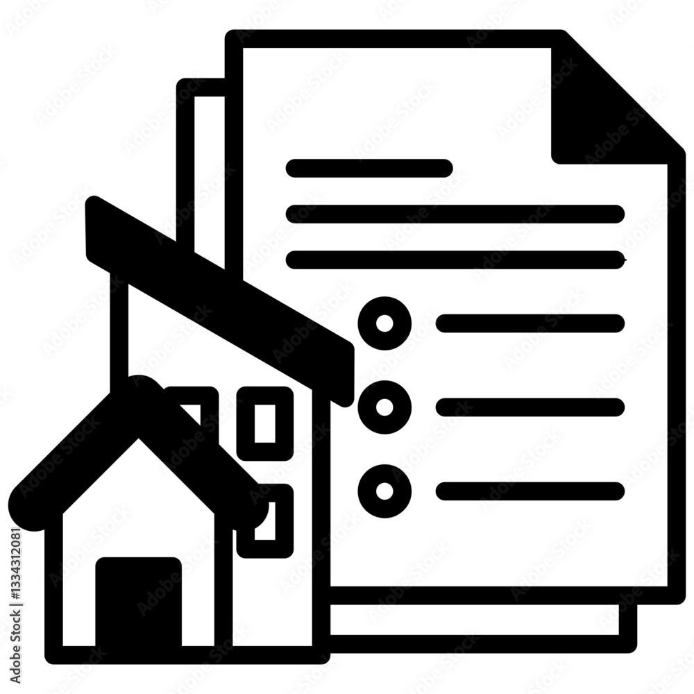 Real Estate Listings icon in Mix Filled Style. Simple Vector Design. Simple Vector Outline Filled Icon Real Estate Listings icon in Mix Filled Style. Simple Vector Design. Simple Vector Outline Filled Icon