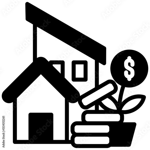 Property Investment icon in Mix Filled Style. Simple Vector Design. Simple Vector Outline Filled Icon