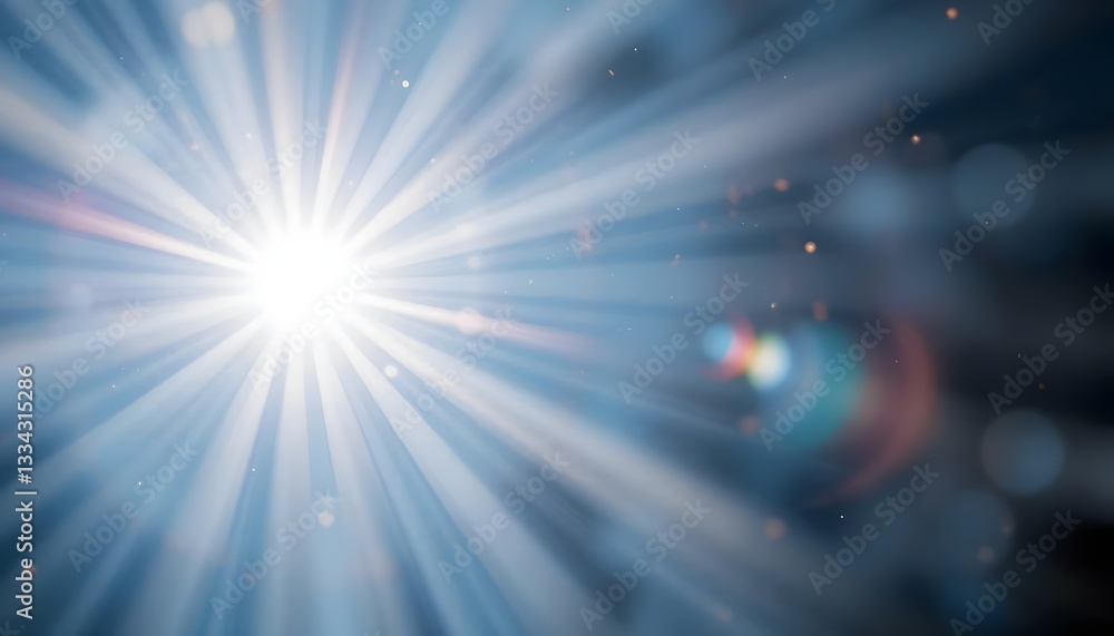 Obraz premium Light Burst on Blue Background