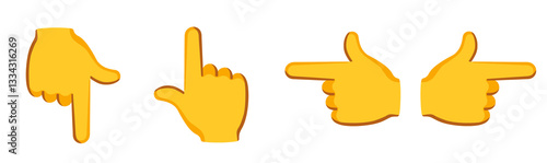 Emoji Hands Pointing in Different Directions