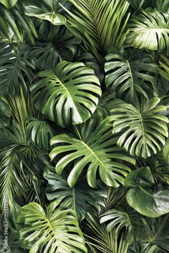 Wallpaper Mural Lush Tropical Foliage: A Verdant Tapestry of Exotic Leaves Torontodigital.ca