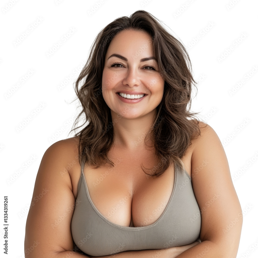 portrait of smiling beautiful caucasian plump woman 35 years old, isolate on transparent background portrait of smiling beautiful caucasian plump woman 35 years old, isolate on transparent background