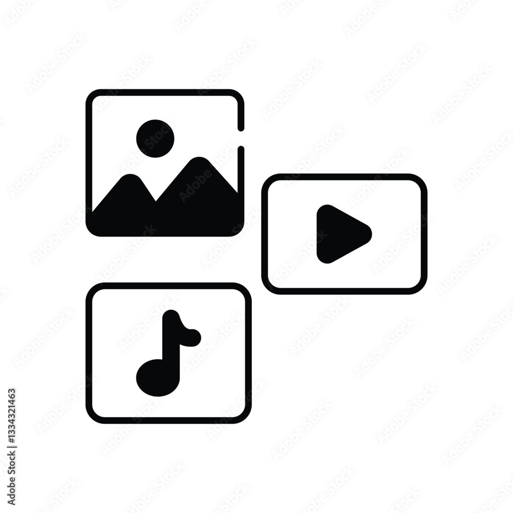 Multimedia Vector icon Multimedia Vector icon