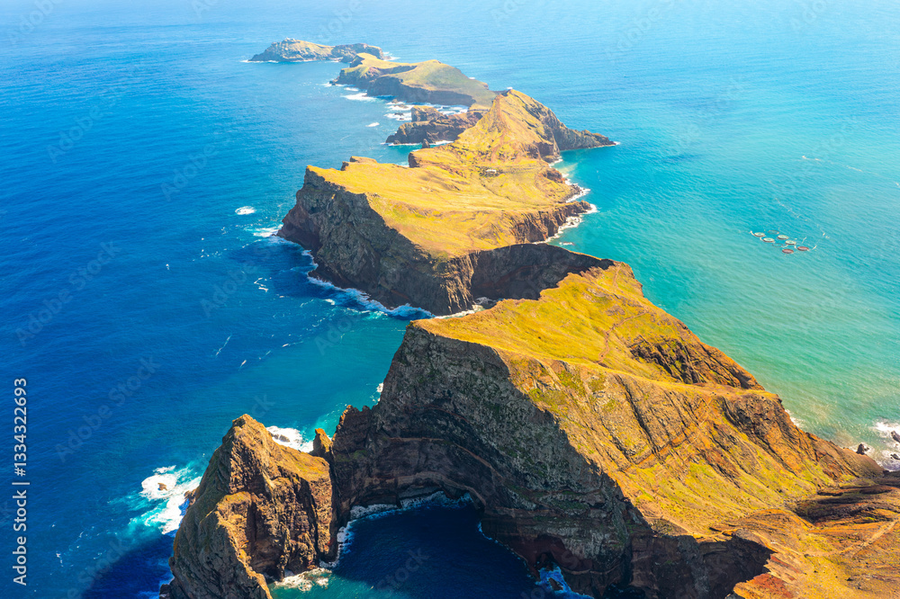 View of one of the best sights of Madeira Island. Cape Ponta de São Lourenço, Madeira Island, Portugal