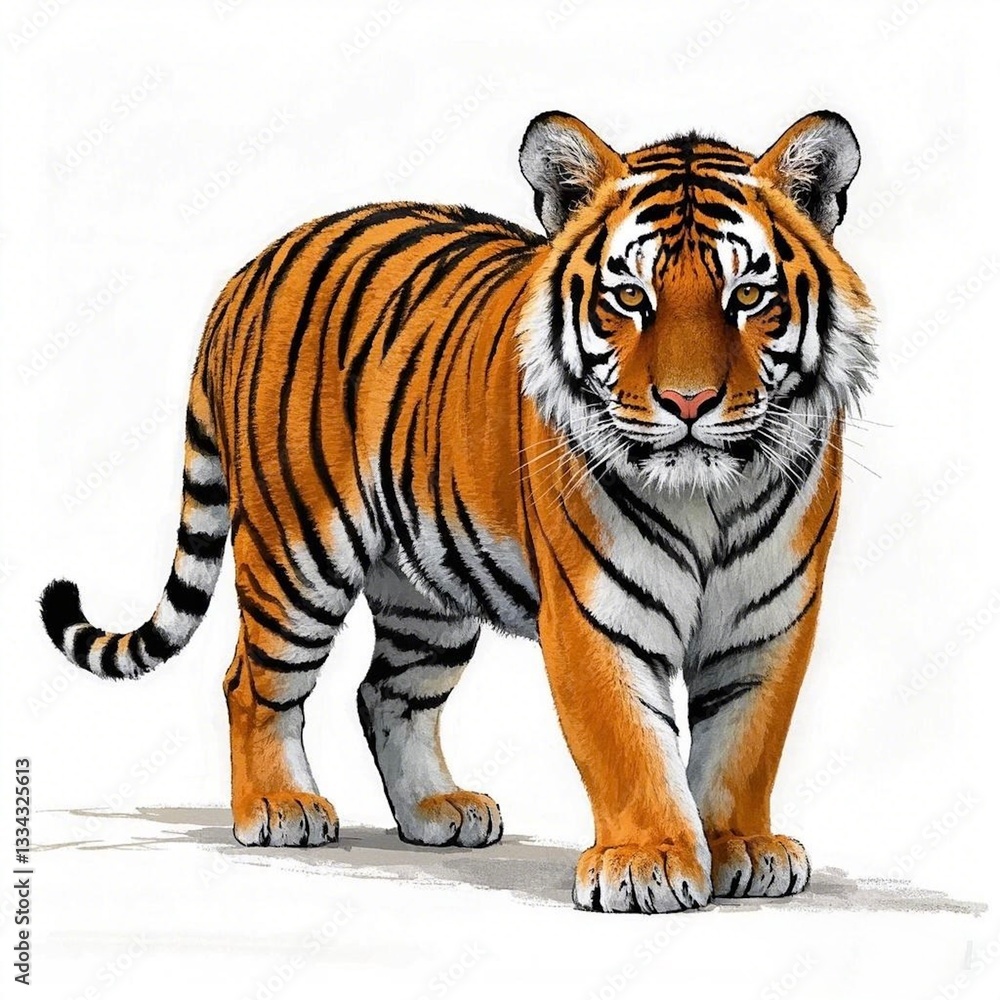 Obraz premium tiger on white background
