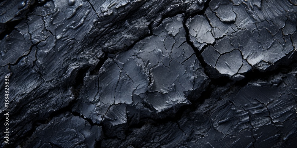 A captivating close-up shot of burnt wood, revealing intricate cracks and textures in dark, charcoal hues, providing a unique abstract pattern A captivating close-up shot of burnt wood, revealing intricate cracks and textures in dark, charcoal hues, providing a unique abstract pattern