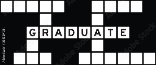 Alphabet letter in word graduate on crossword puzzle background