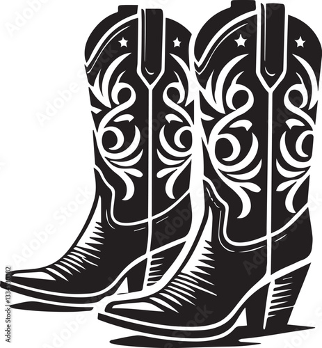pair of boots, boots silhouette vector, boots logo vector illustration  isolated on white background