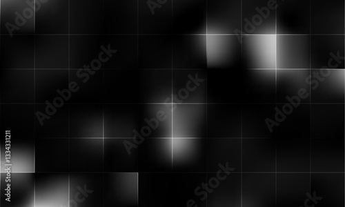 Black lowpoly mosaic Abstract Background with Blurred glowing Squares is perfect for Creative Designs, bringing tranquility and inspiration to any