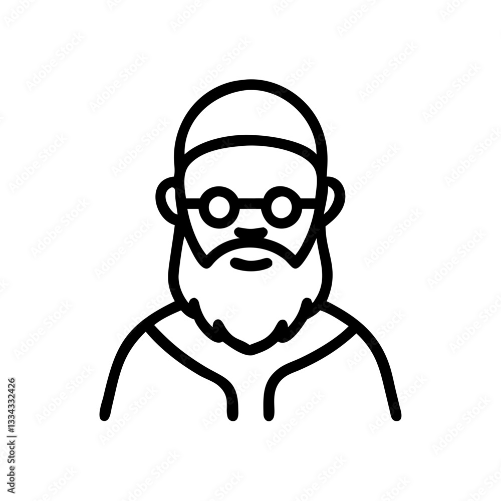 Wise elderly man with glasses and beard Wise elderly man with glasses and beard