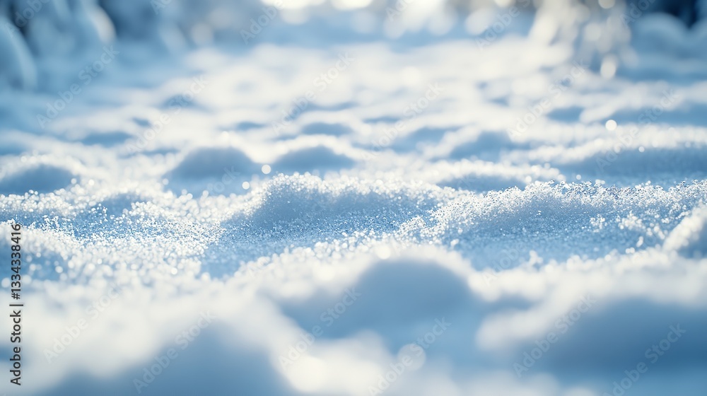 Obraz premium Snow covering the ground in winter after the most recent snowfall