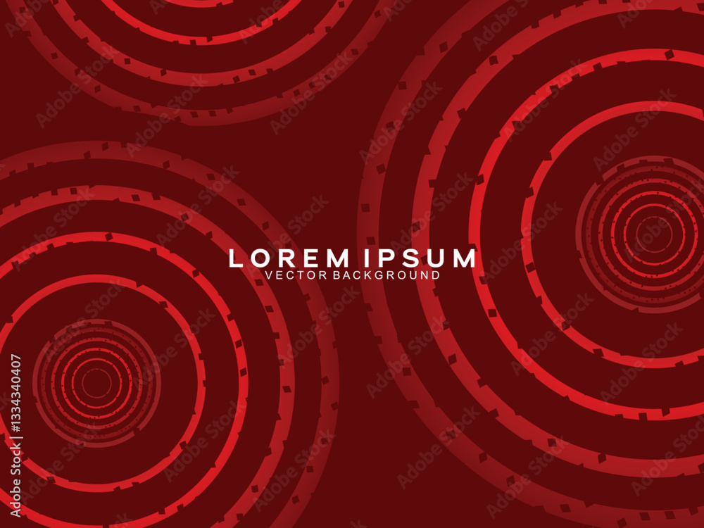 Abstract red glowing geometric lines on dark red background. Modern shiny red circle lines pattern. Futuristic technology concept, perfect for covers, posters, banners, brochures, websites, etc. Abstract red glowing geometric lines on dark red background. Modern shiny red circle lines pattern. Futuristic technology concept, perfect for covers, posters, banners, brochures, websites, etc.