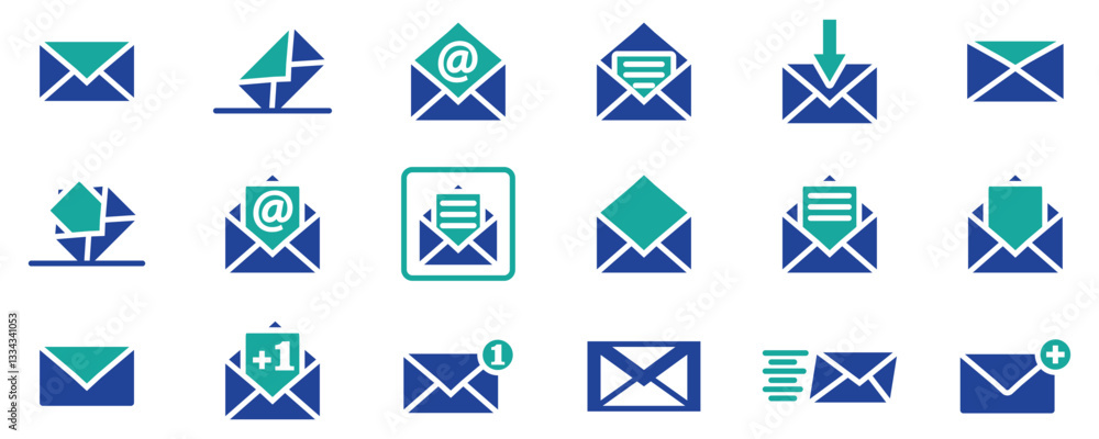 emails vector icon pack. stock vector emails vector icon pack. stock vector