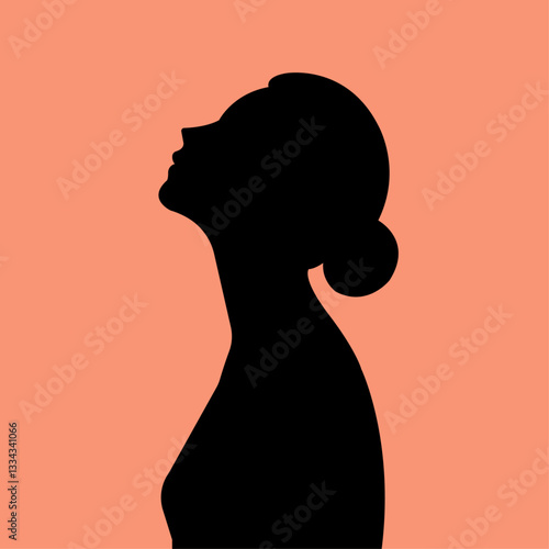 Silhouette of a woman looking upward, evoking serenity.