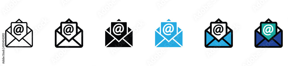 emails vector icon pack. stock vector emails vector icon pack. stock vector