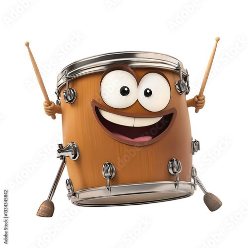 kettledrum cartoon isolated on white background full depth of field 