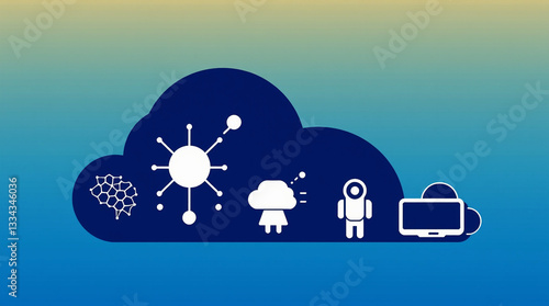 Modern Artificial Intelligence Icon Set with Solid Background for Web and App UI
