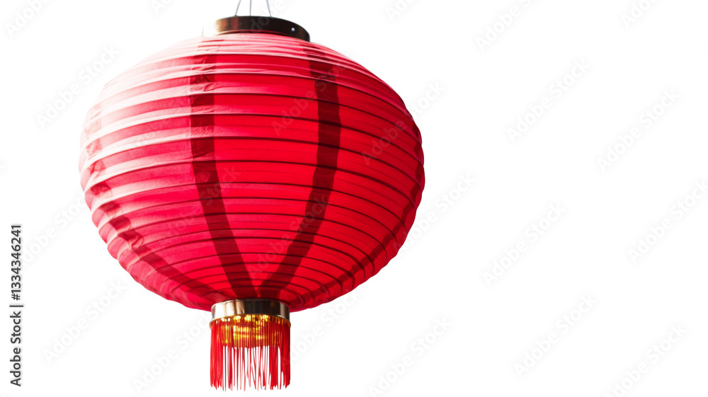 Red chinese paper lantern hanging with transparent background Red chinese paper lantern hanging with transparent background