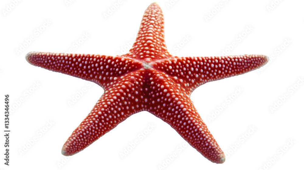 Red starfish with white spots isolated on transparent background Red starfish with white spots isolated on transparent background