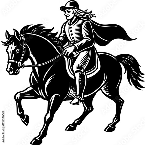 Wallpaper Mural Person riding a horse in motion against a dynamic background Torontodigital.ca