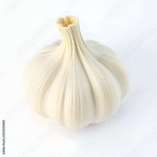 Fresh garlic on white background