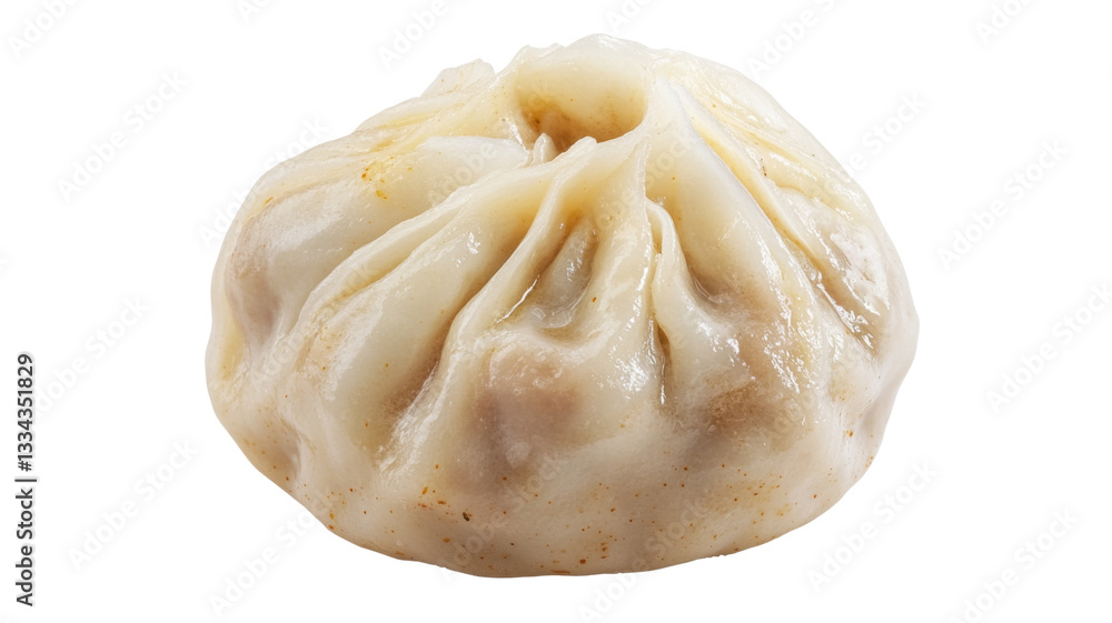 Steamed bun showing meat filling on transparent background Steamed bun showing meat filling on transparent background