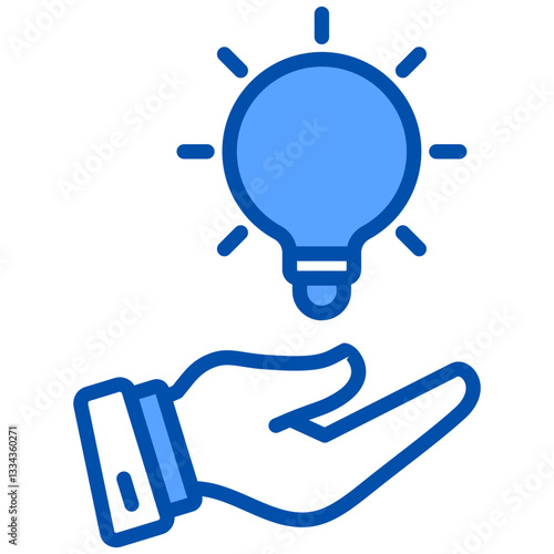 Solution icon in Blue Color Style. Simple Vector Design. Simple Vector Flat Icon