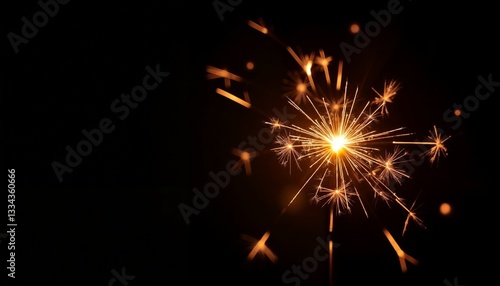 Wallpaper Mural Sparkler glowing brightly in the dark with radiant sparks Torontodigital.ca