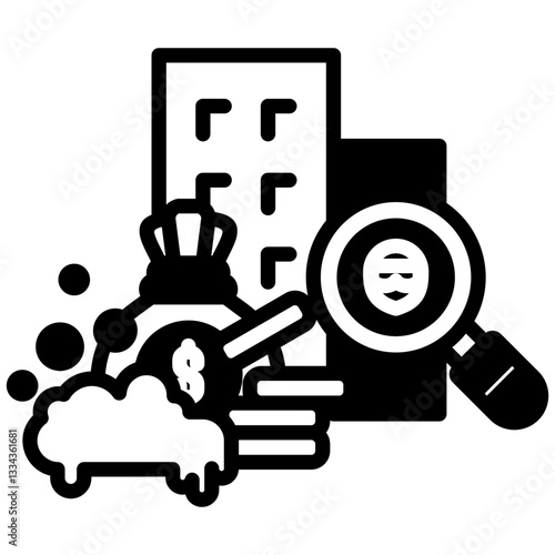 Fraud Identification icon in Mix Filled Style. Simple Vector Design. Simple Vector Outline Filled Icon