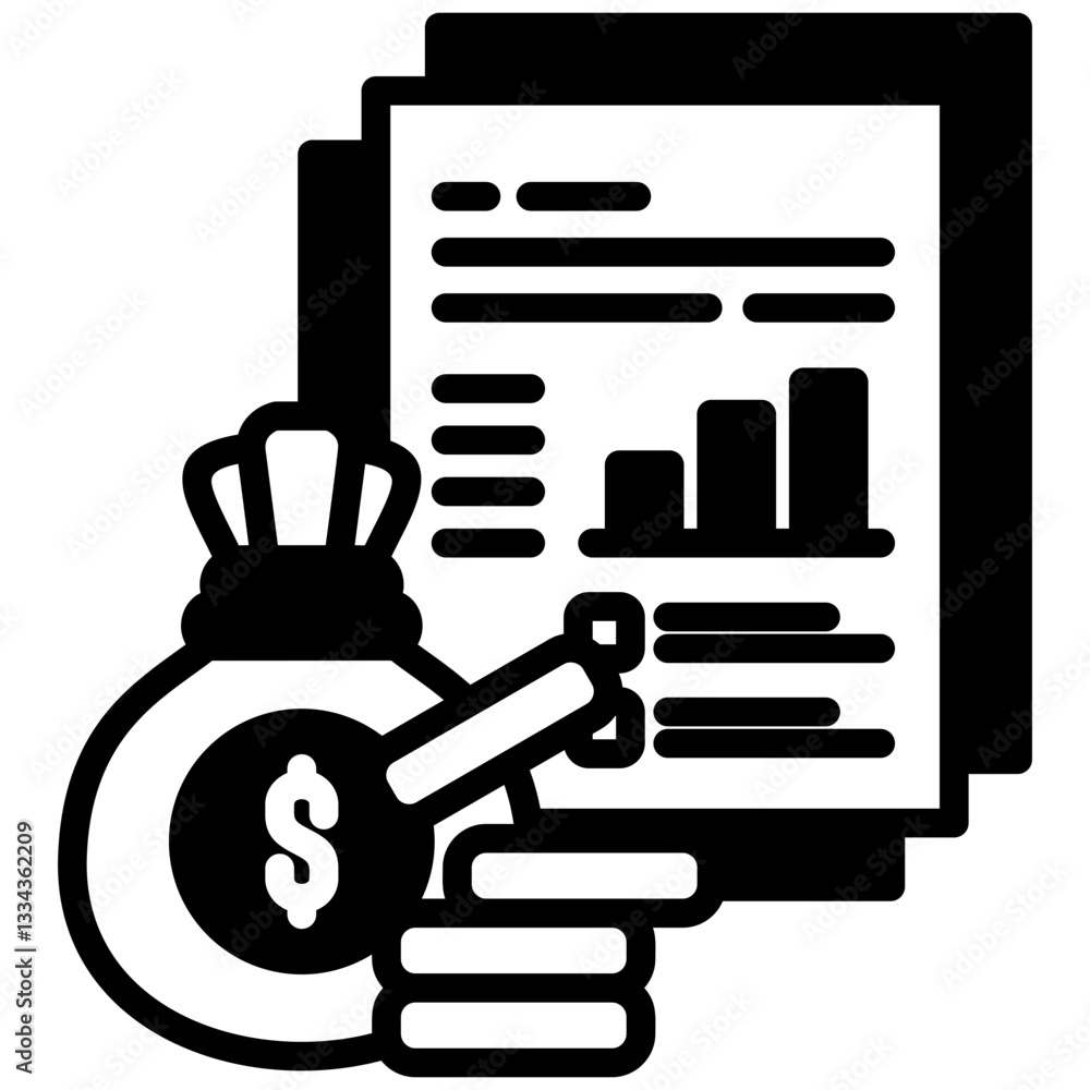 Report icon in Mix Filled Style. Simple Vector Design. Simple Vector Outline Filled Icon Report icon in Mix Filled Style. Simple Vector Design. Simple Vector Outline Filled Icon
