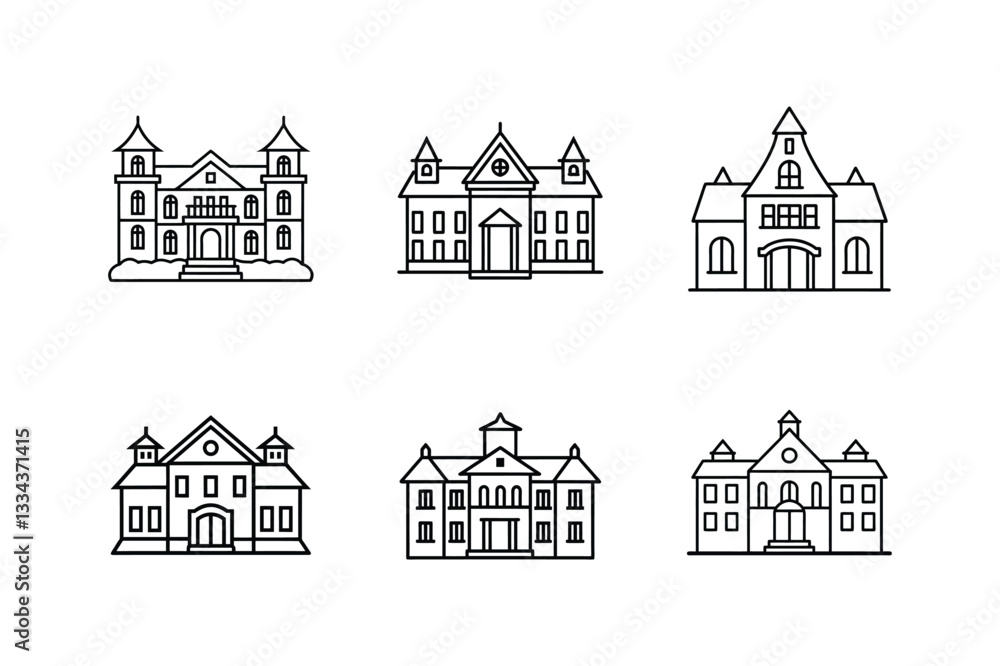mansion icon line art vector illustration mansion icon line art vector illustration