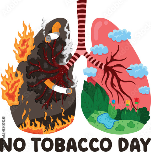  World No Tobacco Day Healthy Lungs vs Damaged Lungs 
