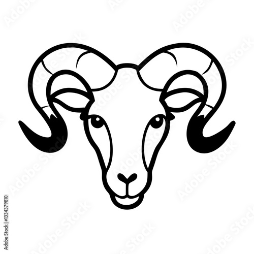 Aries zodiac sign ram head icon