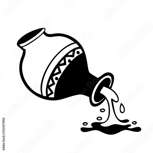 Aquarius zodiac sign water bearer icon