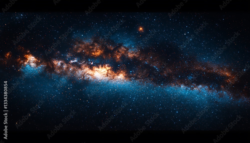 Obraz premium A Magnificent Panoramic View of a Starry Galaxy Display